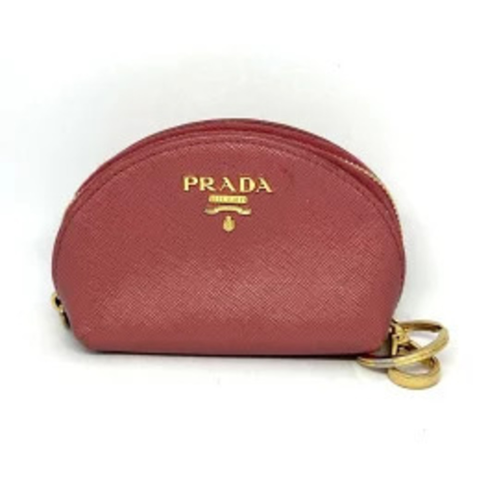 Prada coin case Wallet pink leather